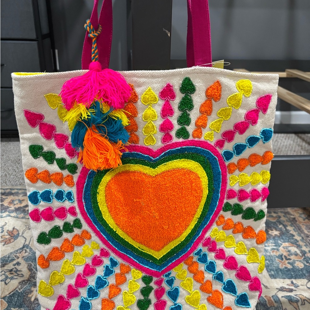 KATYdid - ROCK - Colorful Heart Tote Bag New With Tags